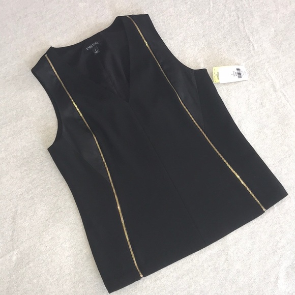 Etcetera black zipper top - Picture 1 of 9